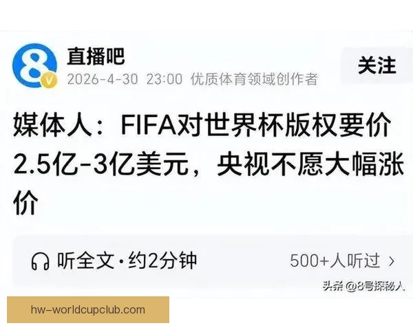 央视强硬回绝狮子大开口国际足联让步三亿刀最终六千万签约
